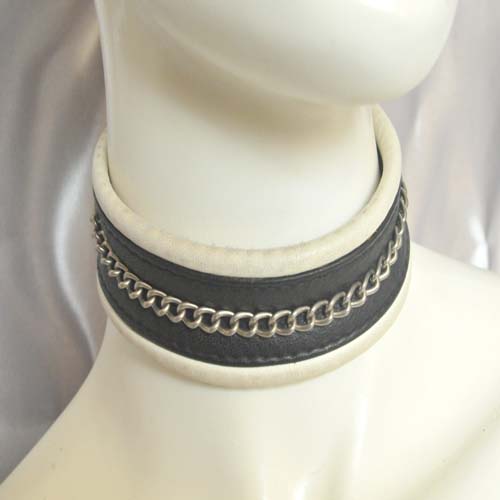 Black and White Choker with Chain